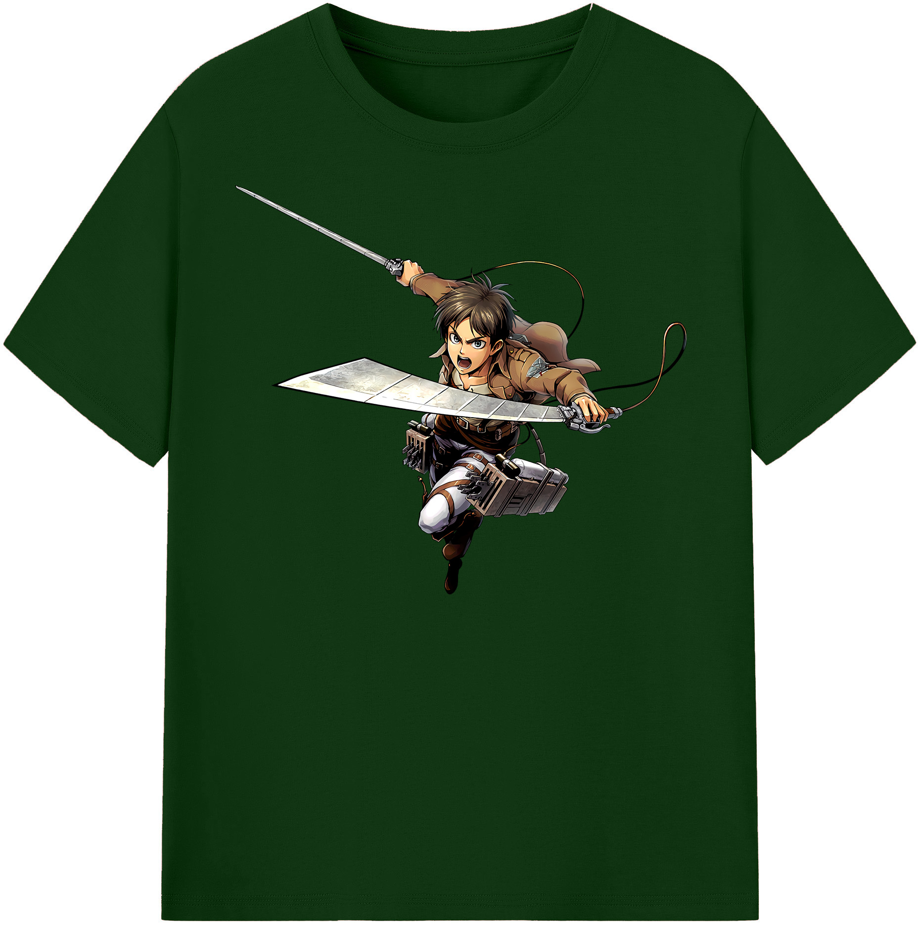 （画像用） 進撃の巨人 エレン･イェーガー Attack on Titan Eren Jäger 綿100％半袖Tシャツ（フロントプリント）